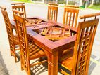 Teak Heavy Dining table and 6 chairs code598