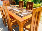 Teak Heavy Dining Table and 6 Chairs Code645