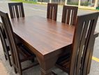 Teak Heavy Dining table and 6 chairs code654