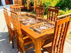 Teak Heavy Dining Table and 6 Chairs Code765