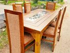 Teak Heavy Dining table and 6 chairs code7654