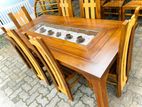 Teak Heavy Dining Table and 6 Chairs