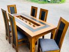 Teak Heavy Dining Table and Cushion 6 Chairs Code 5688