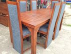 Teak Heavy Dining Table and Kusion 6 Chairs Code 84878