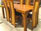 Teak Heavy Dining Table and Modern 6 Chairs Code 87447