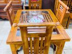 Teak Heavy Dining Table With 4 Chairs 4ftx3ft