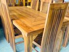 Teak Heavy Dining Table with 6 Chairs 6ftx3ft