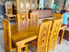 Teak Heavy Dining Table With 6 Chairs 6x3---///---