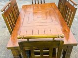 Teak Heavy Dining Table With 6 Chairs 6x3---///---