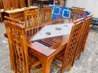 Teak Heavy Dining Table With 6 Chairs 6x3