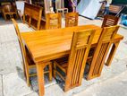 Teak Heavy Dining Table With 6 Chairs 6x3"