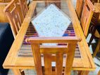 Teak Heavy Dining Table With 6 Chairs 6x3"