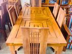 Teak Heavy Dining Table With 6 Chairs 6x3"