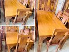 Teak Heavy Dining Table With 6 Chairs 6x3"