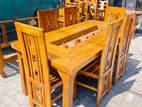 Teak --Heavy-- Dining Table With 6 Chairs 6x3