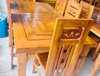 Teak Heavy Dining Table With 6 Chairs "6x3ft
