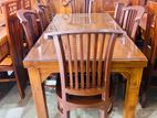 Teak Heavy Dining Table With 6 Chairs "6x3ft