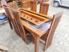 Teak Heavy Dining Table With 6 Chairs 6x3ft