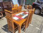 Teak Heavy Dining Table with 6 Chairs Code 0250