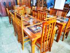 Teak Heavy Dining Table with 6 Chairs Code 0300
