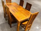 Teak Heavy Dining Table with 6 Chairs Code 145