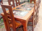 Teak Heavy Dining Table with 6 Chairs Code 345