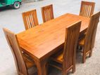 Teak Heavy Dining Table with 6 Chairs Code 4365