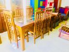 Teak Heavy Dining Table with 6 Chairs Code 456