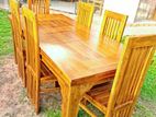 Teak Heavy Dining Table with 6 Chairs Code 578