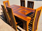 Teak Heavy Dining Table with 6 Chairs Code 6189