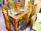 Teak Heavy Dining Table with 6 Chairs Code 6288