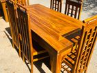 Teak Heavy Dining Table with 6 Chairs Code 671