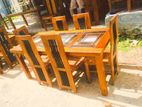 Teak Heavy Dining Table with 6 Chairs Code 718