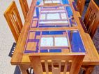 Teak Heavy Dining Table with 6 Chairs Code 7189