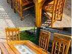 Teak Heavy Dining Table with 6 Chairs Code 719