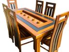 Teak Heavy Dining Table with 6 Chairs Code 7199