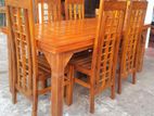 Teak Heavy Dining Table with 6 Chairs Code 82837