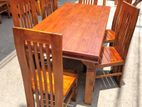 Teak Heavy Dining Table with 6 Chairs Code 83338