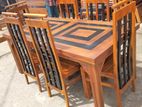 Teak Heavy Dining Table with 6 Chairs Code 83365