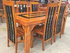 Teak Heavy Dining Table with 6 Chairs Code 83376