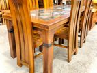 Teak Heavy Dining Table with 6 Chairs Code 83736