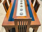 Teak Heavy Dining Table with 6 Chairs Code 83736