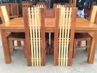 Teak Heavy Dining Table with 6 Chairs Code 83787