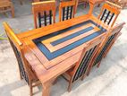 Teak Heavy Dining Table with 6 Chairs Code 83868