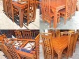 Teak Heavy Dining Table with 6 Chairs Code 84865