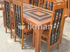 Teak Heavy Dining Table with 6 Chairs Code 87336