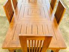 Teak Heavy Dining Table with 6 Chairs Code 87337
