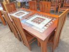 Teak Heavy Dining Table with 6 Chairs Code 88337