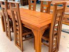 Teak Heavy Dining Table With 6 Chairs Code 88378