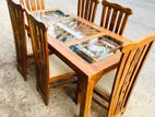 Teak Heavy Dining Table with 6 Chairs Code087